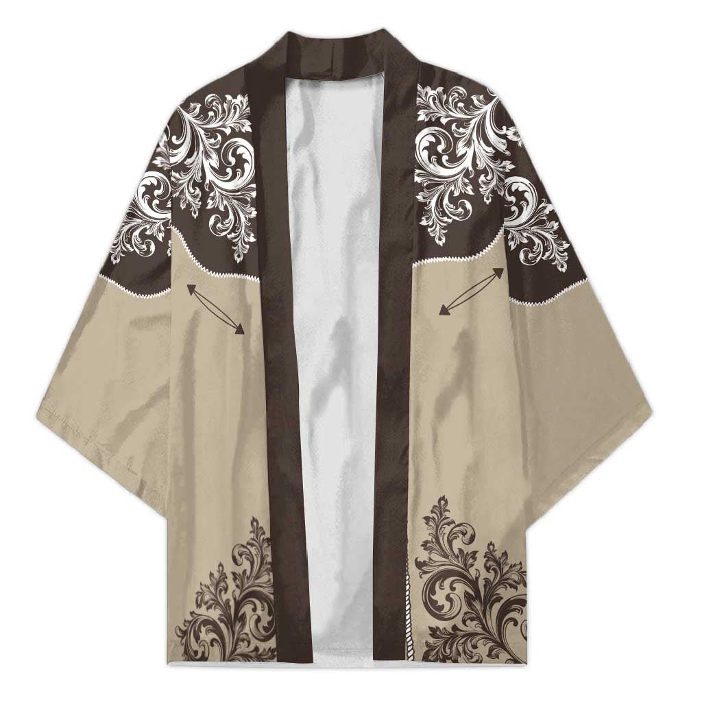 Vintage Western Cowboy Kimono Brown Version - Wonder Print Shop
