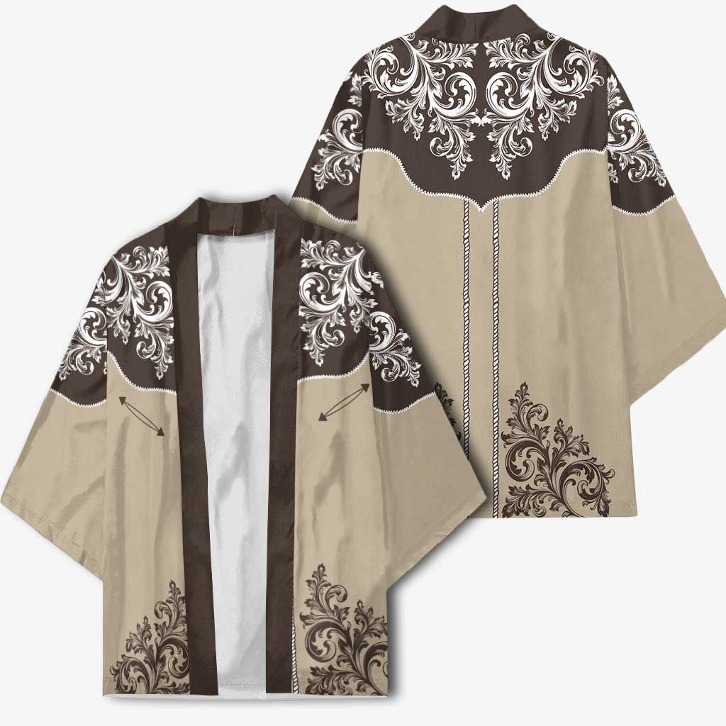 Vintage Western Cowboy Kimono Brown Version - Wonder Print Shop