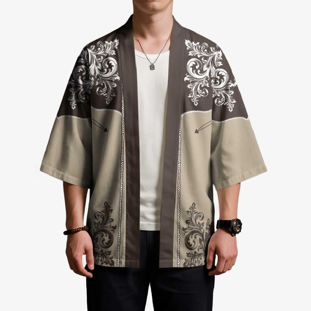 Vintage Western Cowboy Kimono Brown Version - Wonder Print Shop
