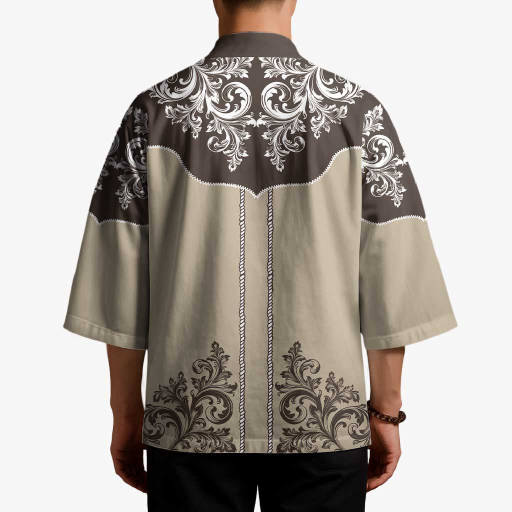 Vintage Western Cowboy Kimono Brown Version - Wonder Print Shop