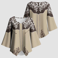 Vintage Western Cowboy Kimono Sleeve Blouse Brown Version - Wonder Print Shop
