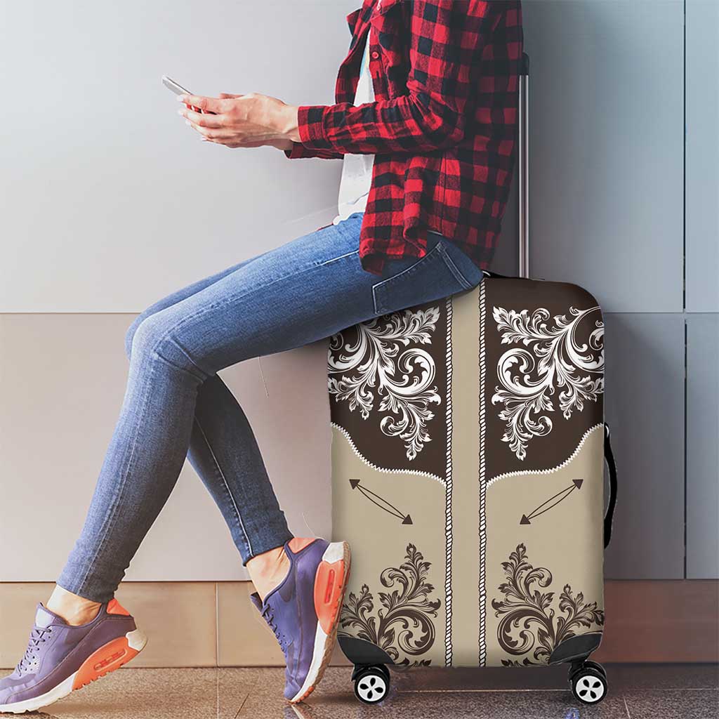 Vintage Western Cowboy Luggage Cover Brown Version - Wonder Print Shop