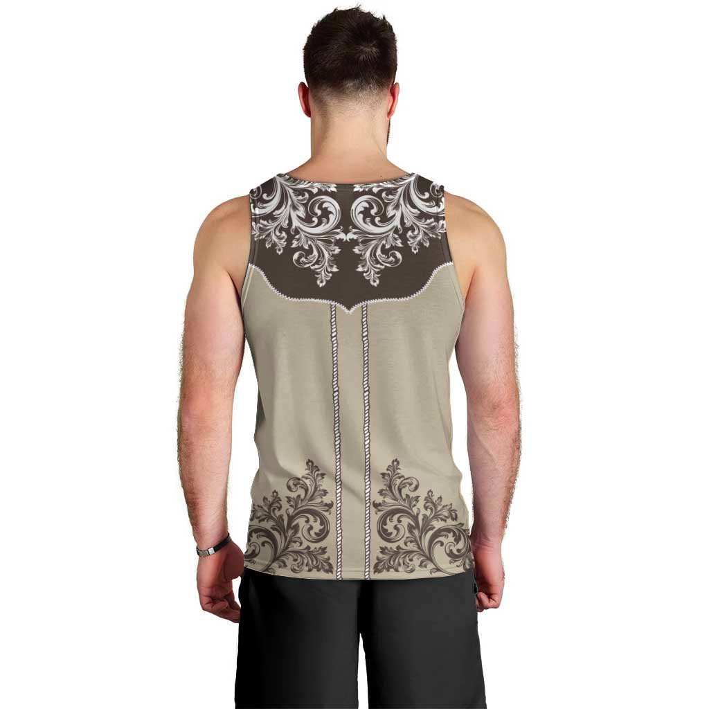 Vintage Western Cowboy Men Tank Top Brown Version - Wonder Print Shop