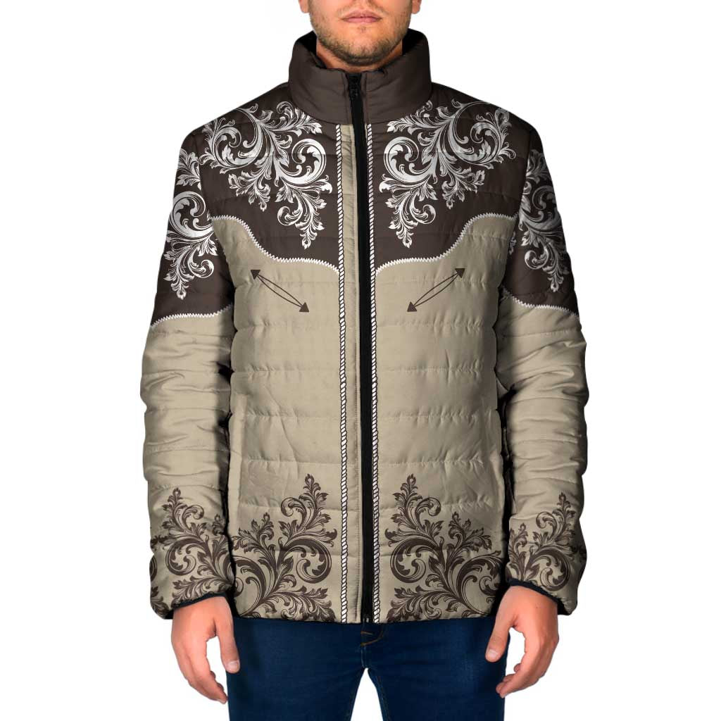 Vintage Western Cowboy Padded Jacket Brown Version - Wonder Print Shop