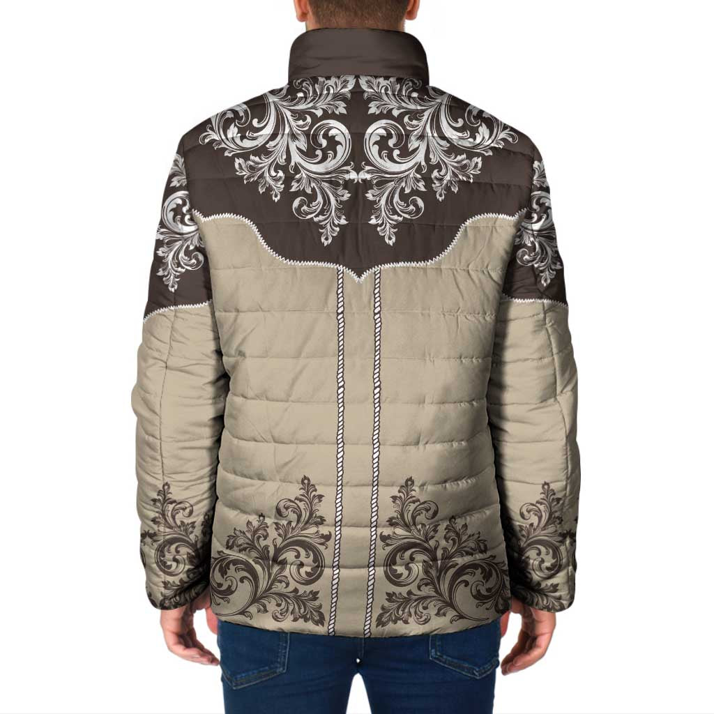 Vintage Western Cowboy Padded Jacket Brown Version - Wonder Print Shop