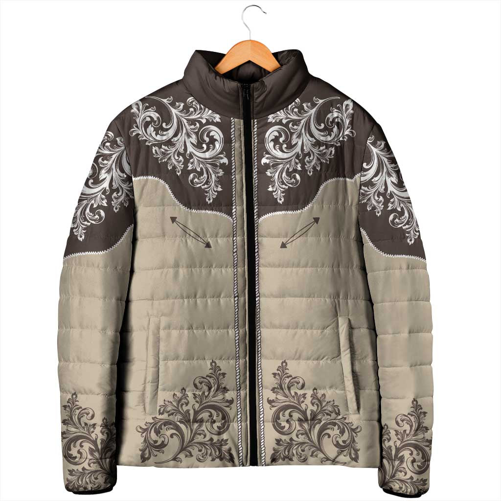 Vintage Western Cowboy Padded Jacket Brown Version - Wonder Print Shop