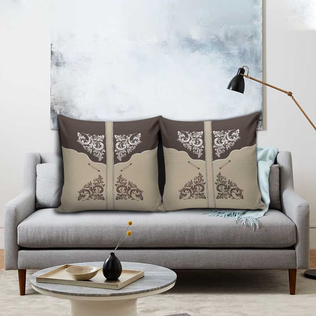 Vintage Western Cowboy Pillow Cover Brown Version - Wonder Print Shop