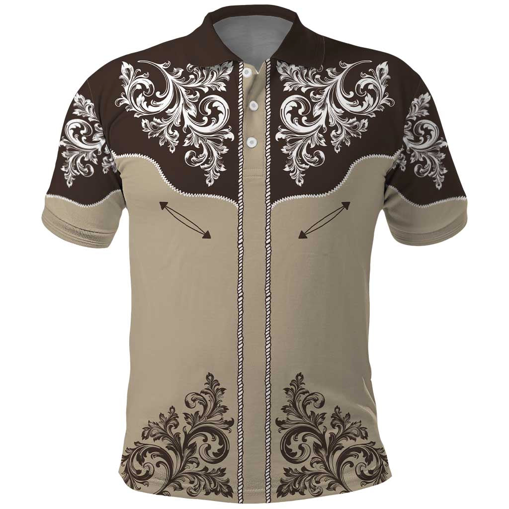 Vintage Western Cowboy Polo Shirt Brown Version - Wonder Print Shop
