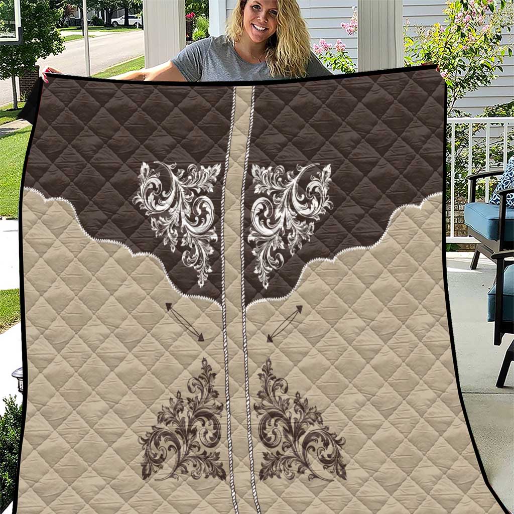 Vintage Western Cowboy Quilt Brown Version - Wonder Print Shop