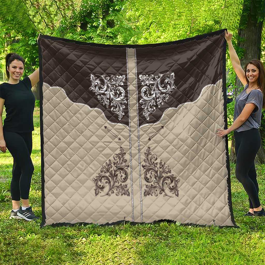 Vintage Western Cowboy Quilt Brown Version - Wonder Print Shop