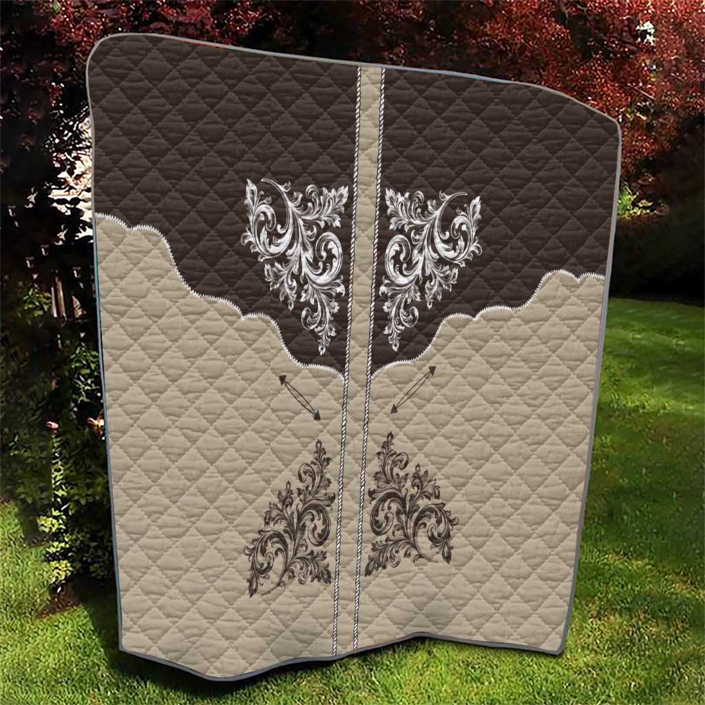 Vintage Western Cowboy Quilt Brown Version - Wonder Print Shop