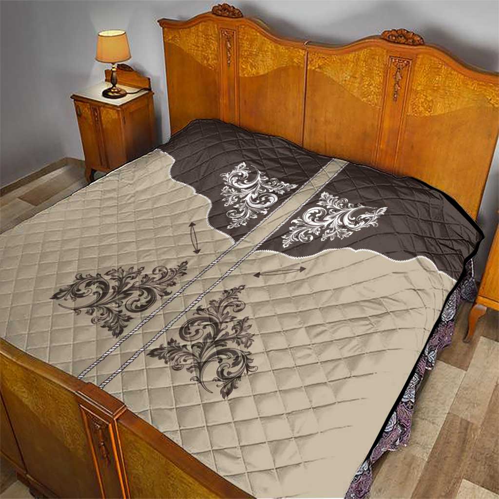 Vintage Western Cowboy Quilt Brown Version - Wonder Print Shop