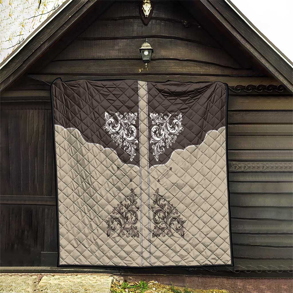 Vintage Western Cowboy Quilt Brown Version - Wonder Print Shop