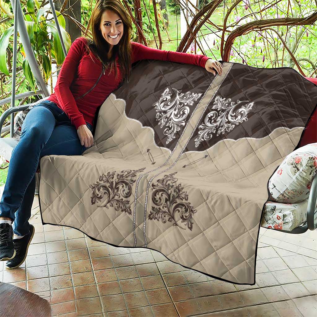 Vintage Western Cowboy Quilt Brown Version - Wonder Print Shop