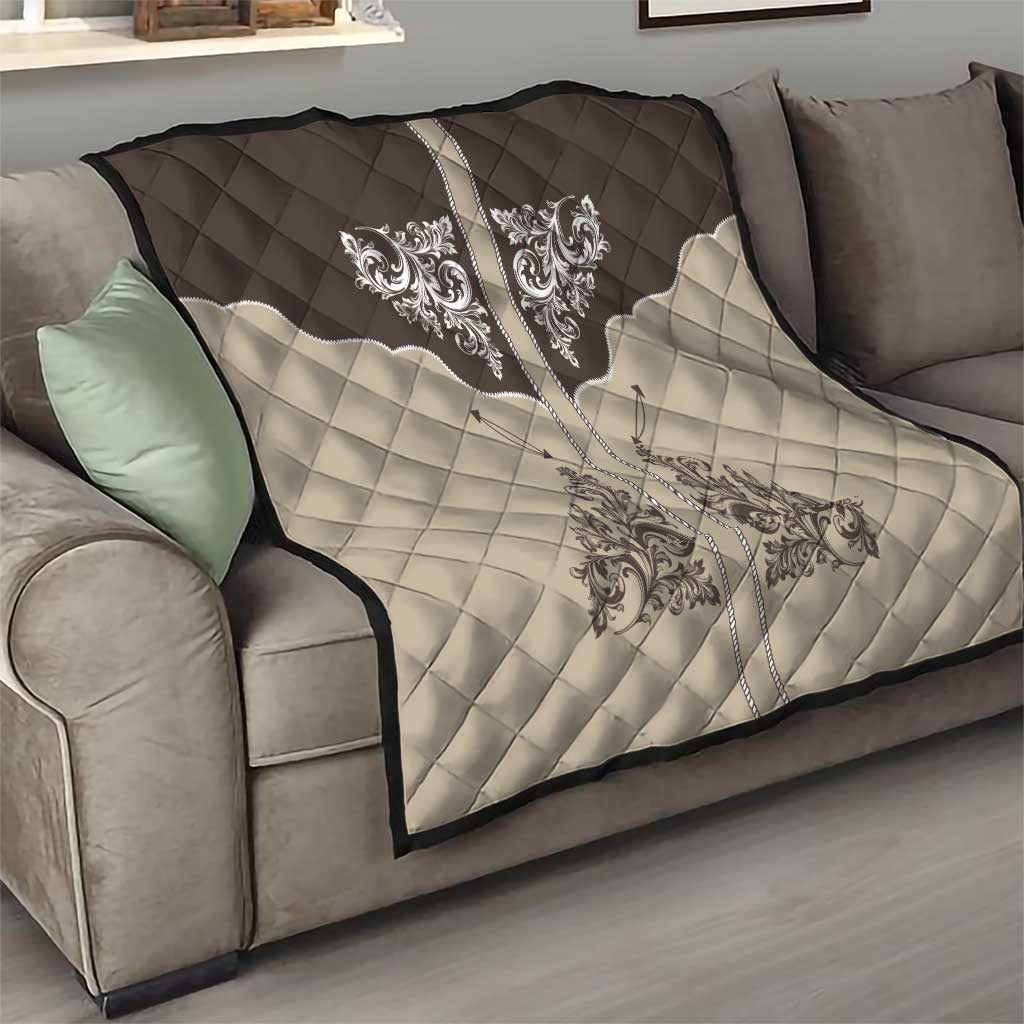 Vintage Western Cowboy Quilt Brown Version - Wonder Print Shop