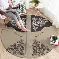 Vintage Western Cowboy Round Carpet Brown Version - Wonder Print Shop