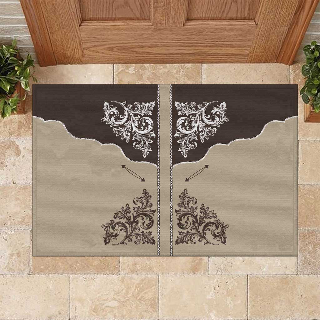 Vintage Western Cowboy Rubber Doormat Brown Version - Wonder Print Shop
