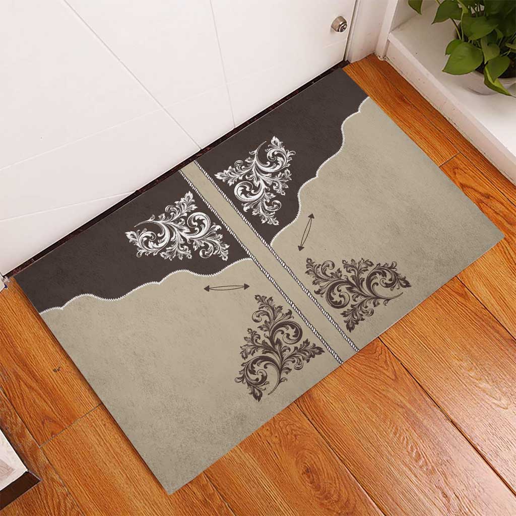 Vintage Western Cowboy Rubber Doormat Brown Version - Wonder Print Shop