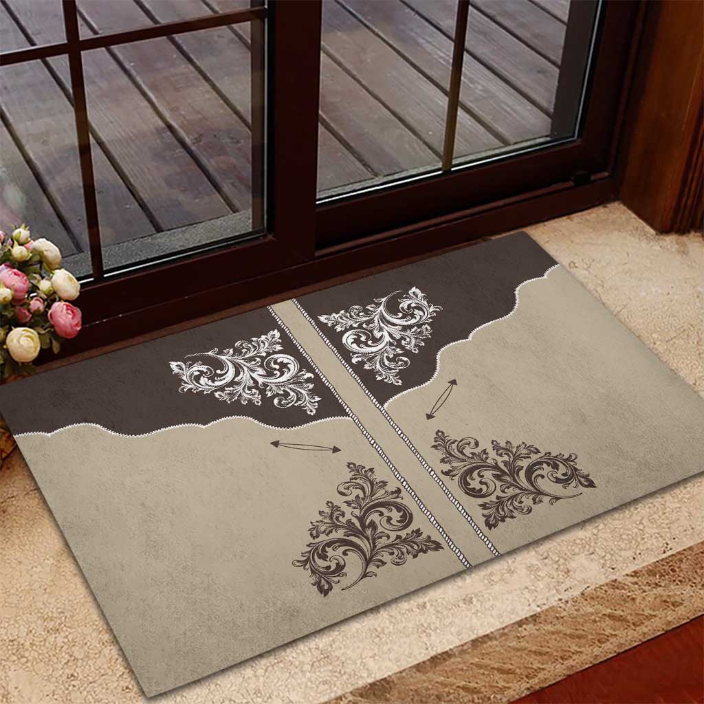 Vintage Western Cowboy Rubber Doormat Brown Version - Wonder Print Shop