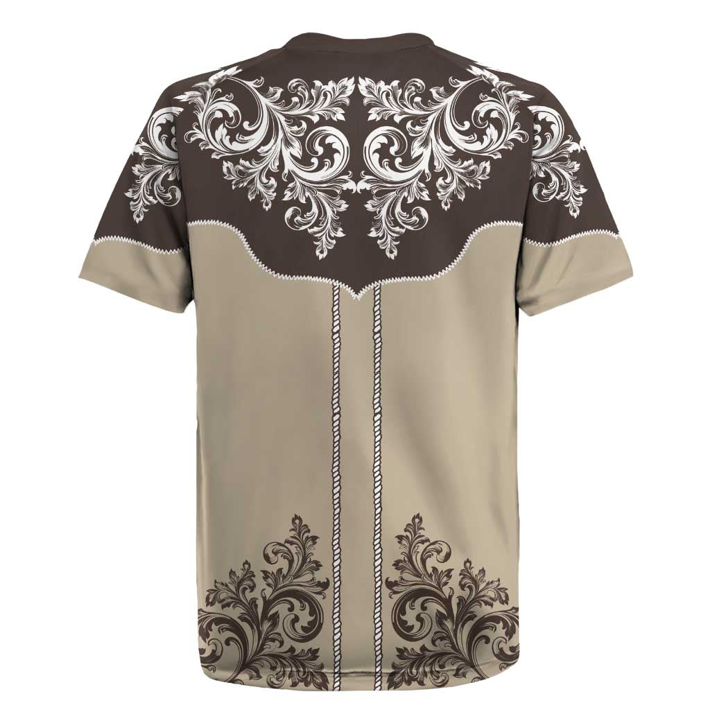 Vintage Western Cowboy Rugby Jersey Brown Version - Wonder Print Shop