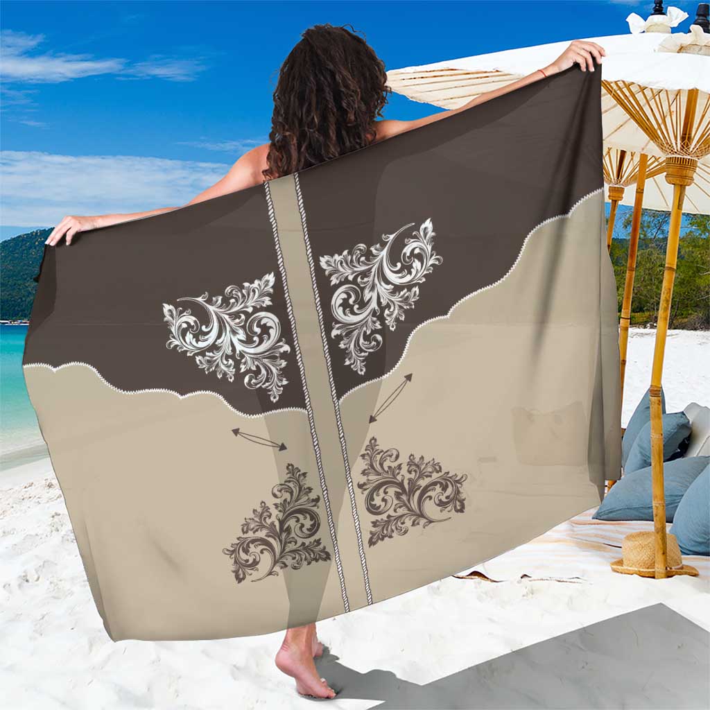 Vintage Western Cowboy Sarong Brown Version - Wonder Print Shop