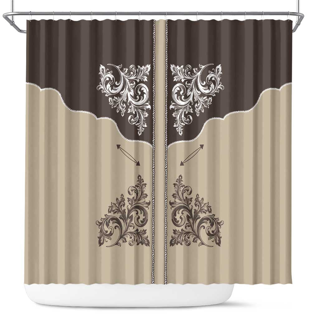 Vintage Western Cowboy Shower Curtain Brown Version - Wonder Print Shop