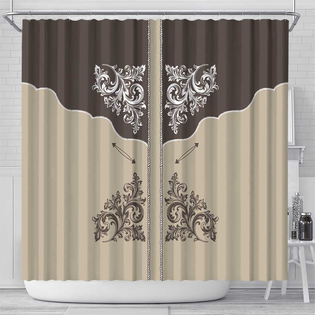 Vintage Western Cowboy Shower Curtain Brown Version - Wonder Print Shop