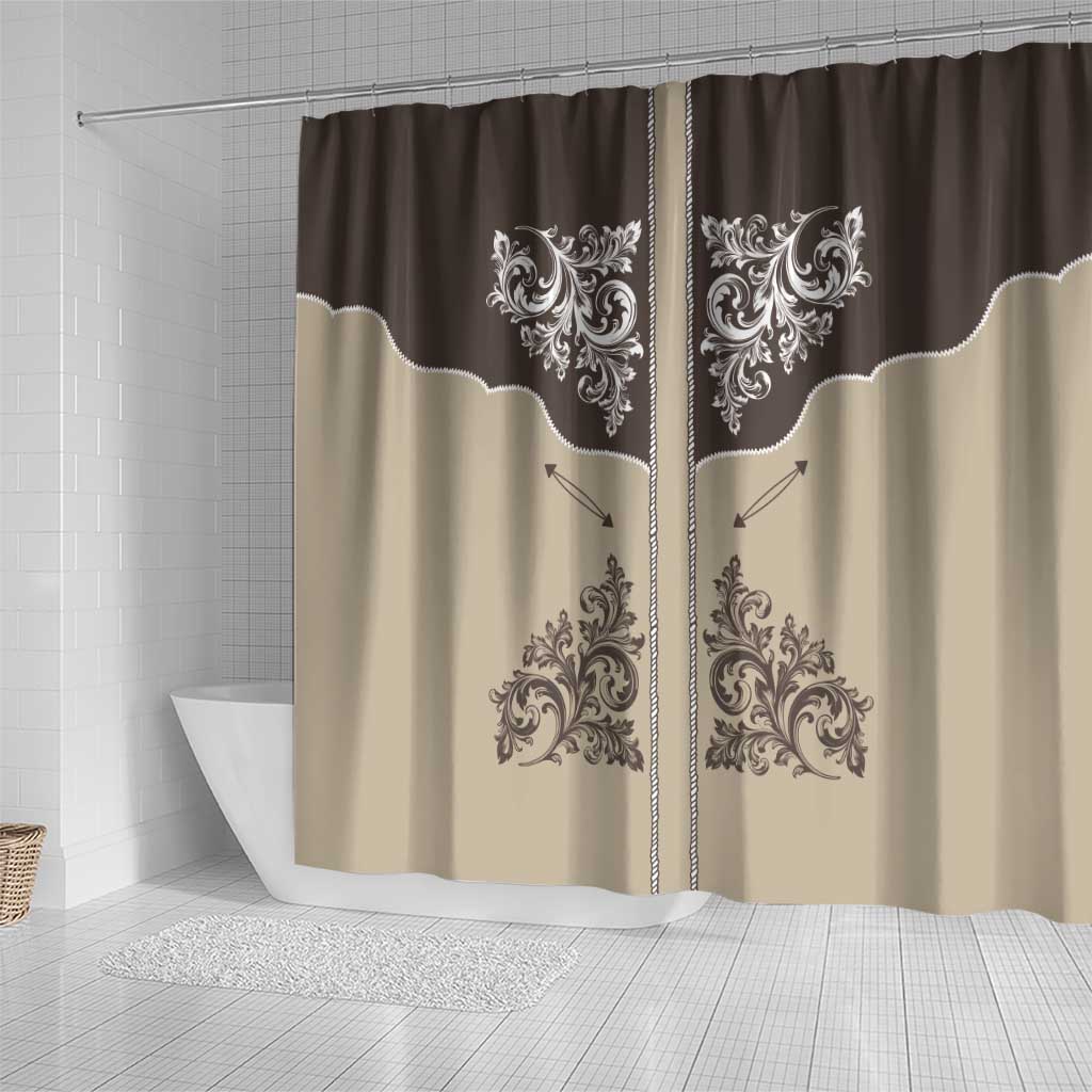 Vintage Western Cowboy Shower Curtain Brown Version - Wonder Print Shop