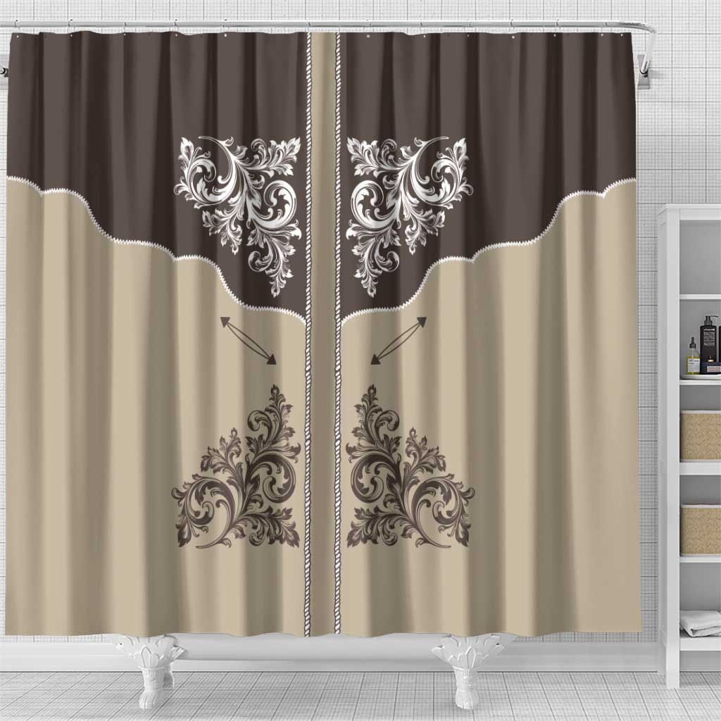 Vintage Western Cowboy Shower Curtain Brown Version - Wonder Print Shop