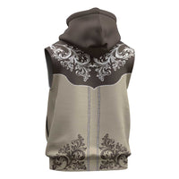 Vintage Western Cowboy Sleeveless Hoodie Brown Version - Wonder Print Shop