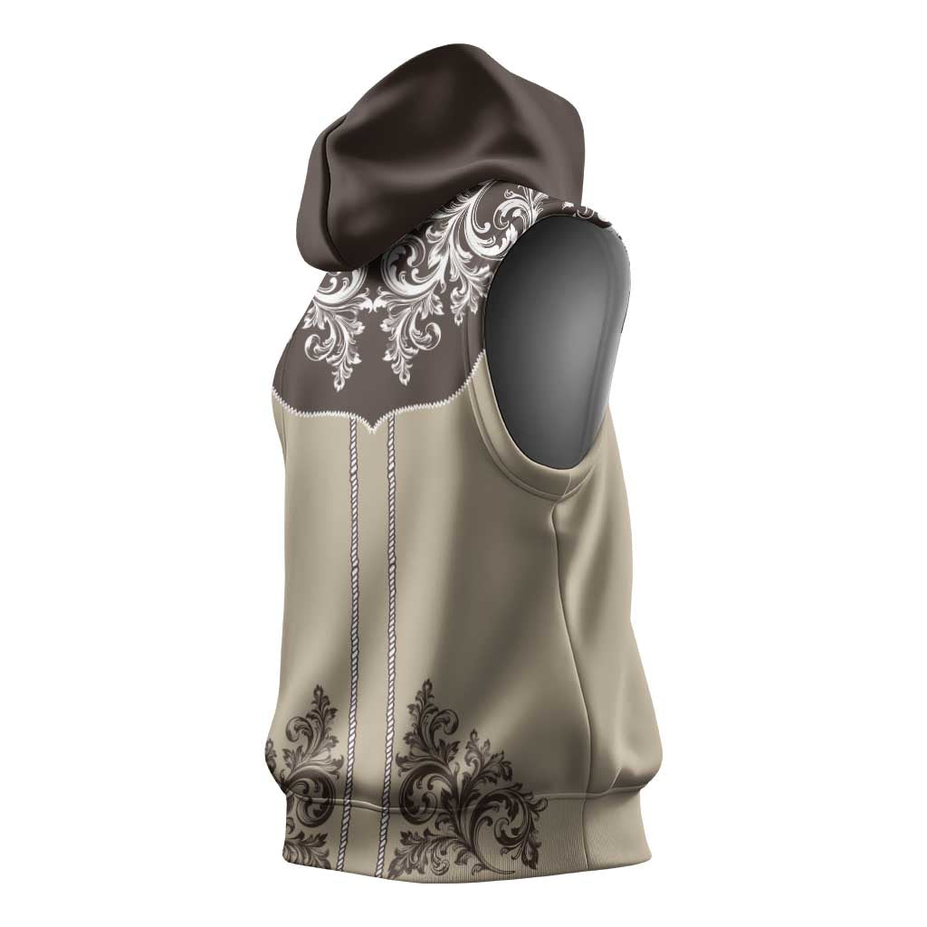 Vintage Western Cowboy Sleeveless Hoodie Brown Version - Wonder Print Shop