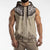 Vintage Western Cowboy Sleeveless Hoodie Brown Version - Wonder Print Shop
