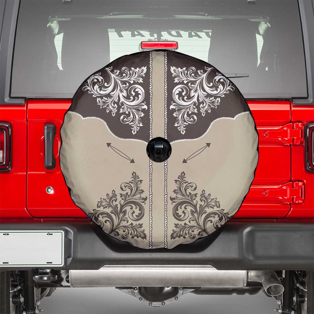 Vintage Western Cowboy Spare Tire Cover Brown Version - Wonder Print Shop