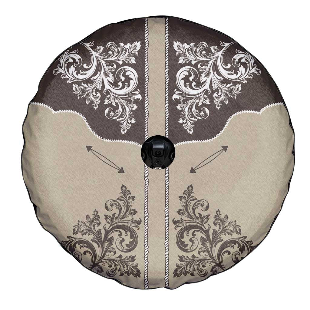 Vintage Western Cowboy Spare Tire Cover Brown Version - Wonder Print Shop