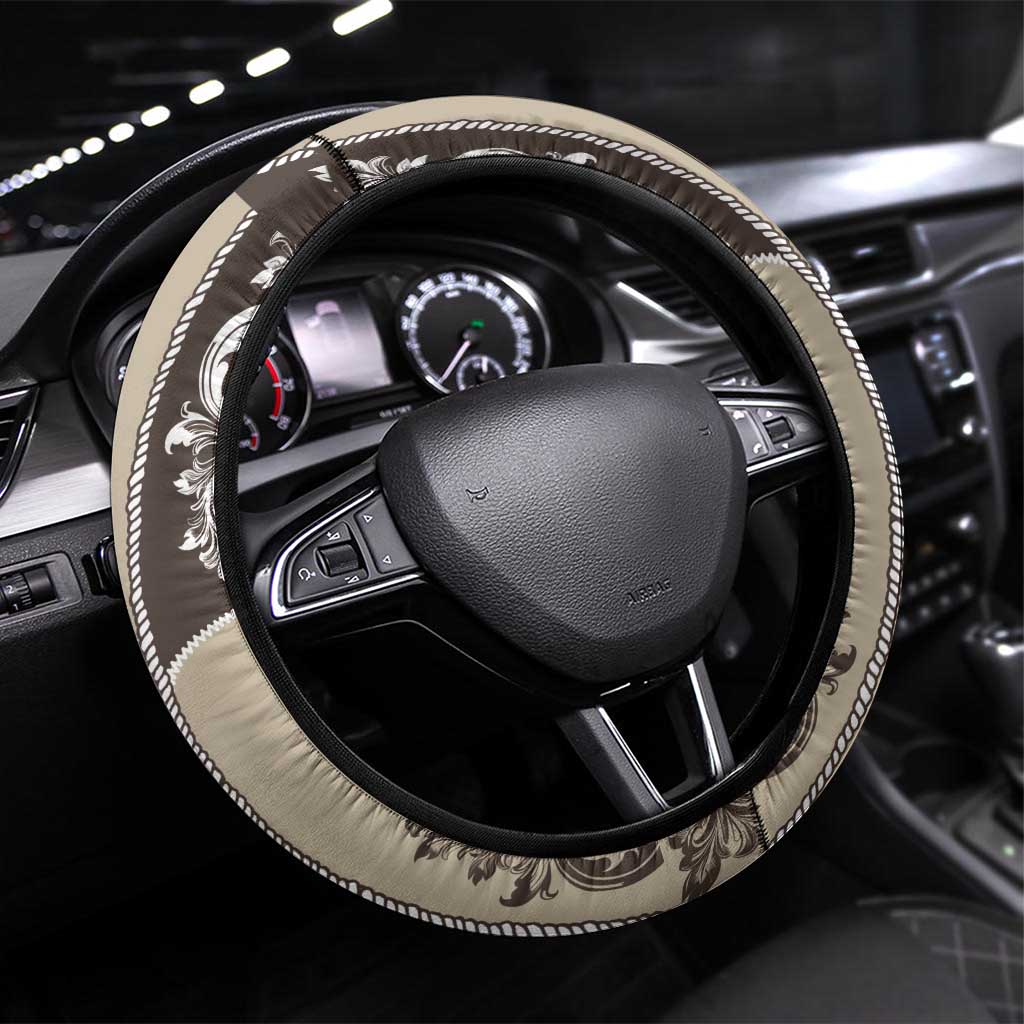 Vintage Western Cowboy Steering Wheel Cover Brown Version - Wonder Print Shop