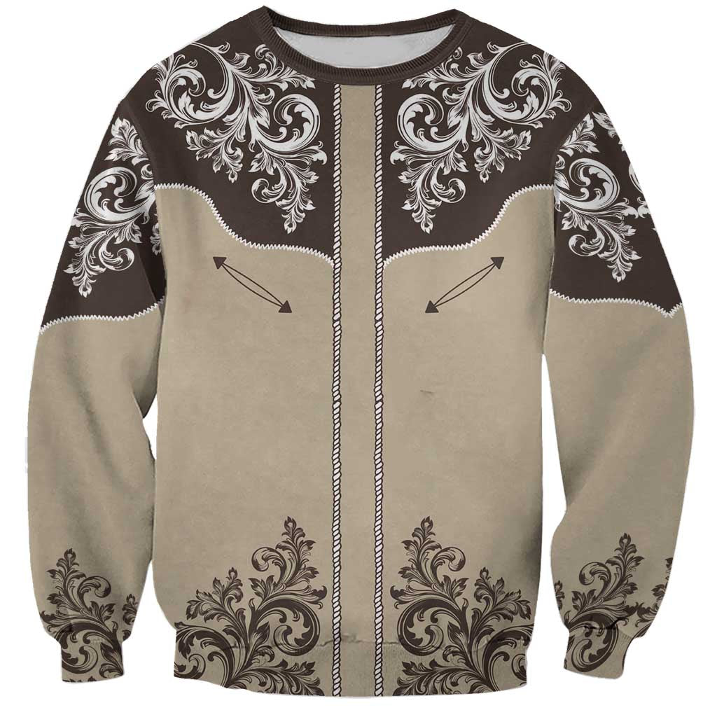 Vintage Western Cowboy Sweatshirt Brown Version - Wonder Print Shop