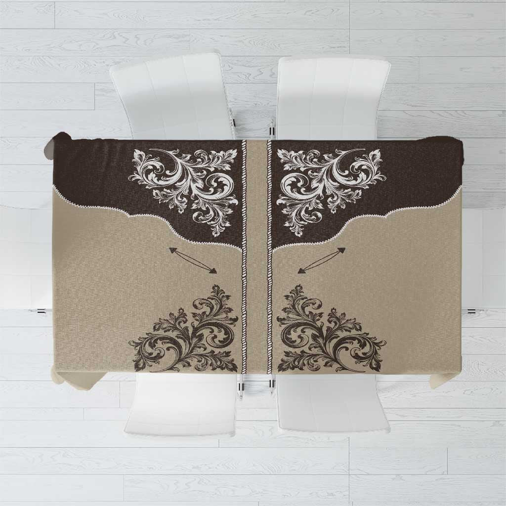 Vintage Western Cowboy Tablecloth Brown Version - Wonder Print Shop