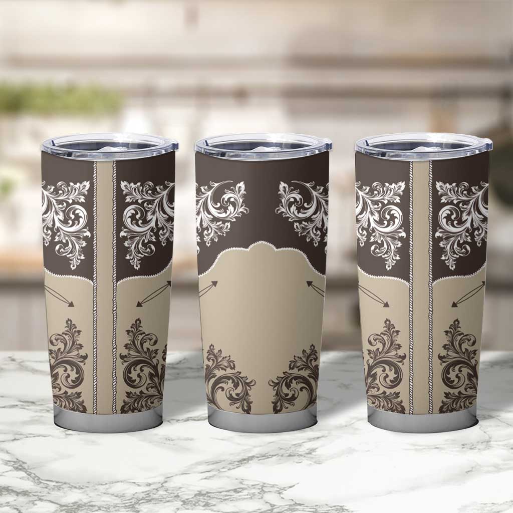 Vintage Western Cowboy Tumbler Cup Brown Version - Wonder Print Shop