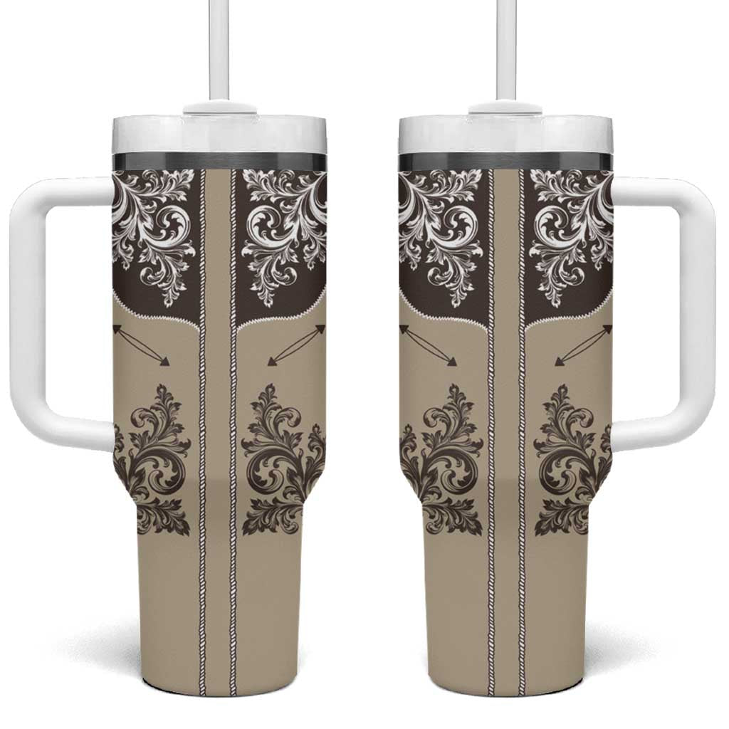 Vintage Western Cowboy Tumbler With Handle Brown Version - Wonder Print Shop
