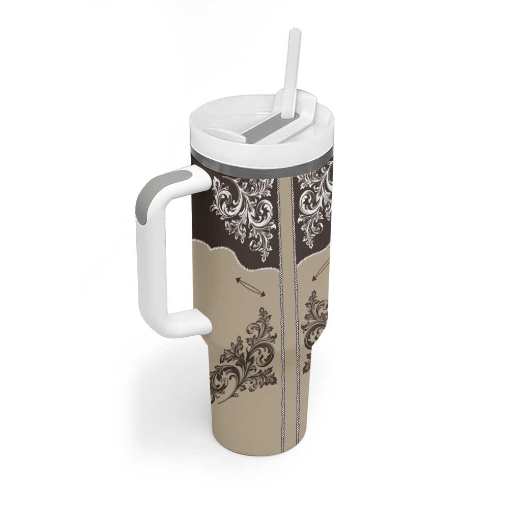 Vintage Western Cowboy Tumbler With Handle Brown Version - Wonder Print Shop