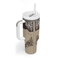 Vintage Western Cowboy Tumbler With Handle Brown Version - Wonder Print Shop