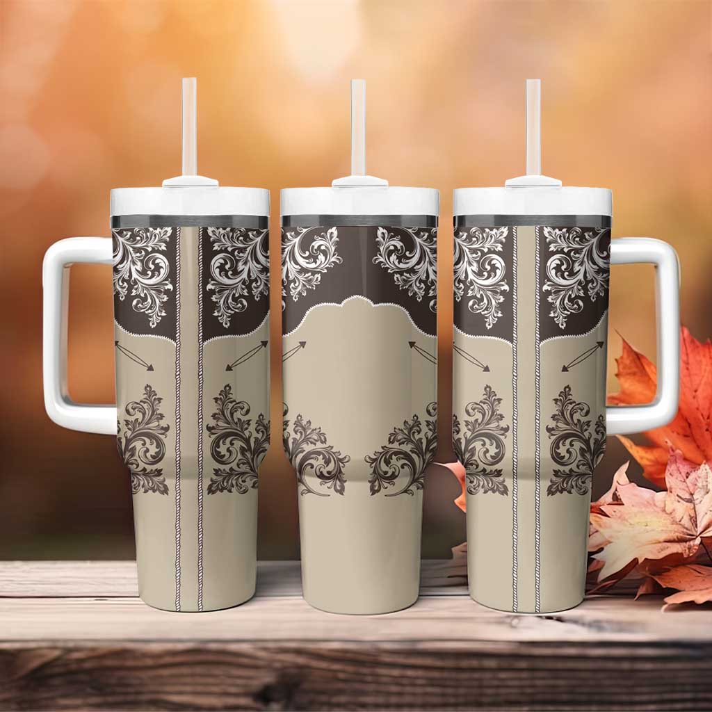 Vintage Western Cowboy Tumbler With Handle Brown Version - Wonder Print Shop