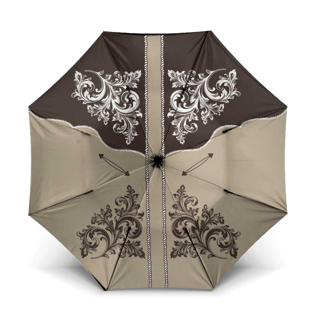 Vintage Western Cowboy Umbrella Brown Version - Wonder Print Shop
