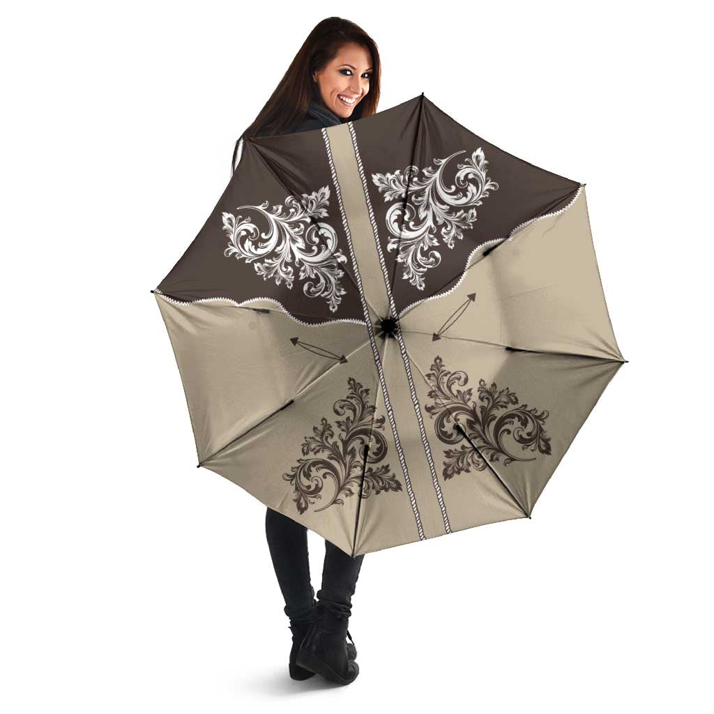 Vintage Western Cowboy Umbrella Brown Version - Wonder Print Shop