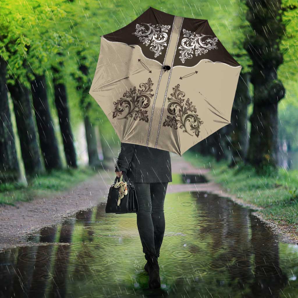 Vintage Western Cowboy Umbrella Brown Version - Wonder Print Shop