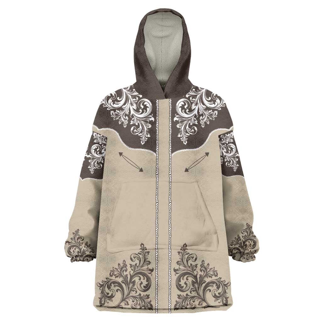 Vintage Western Cowboy Wearable Blanket Hoodie Brown Version - Wonder Print Shop