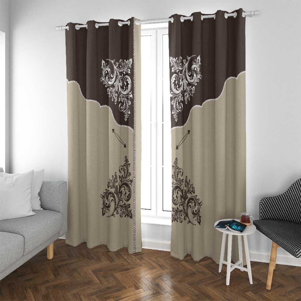 Vintage Western Cowboy Window Curtain Brown Version - Wonder Print Shop