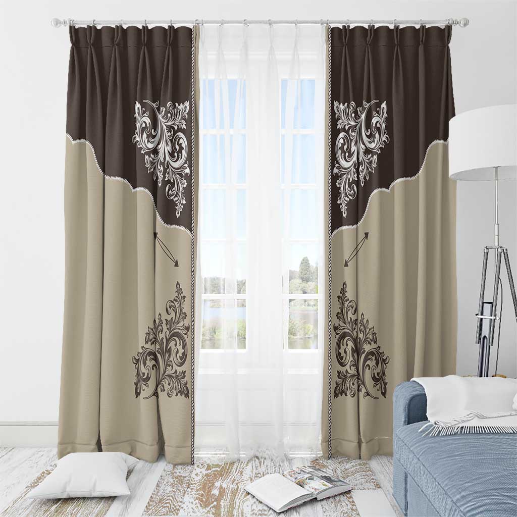 Vintage Western Cowboy Window Curtain Brown Version - Wonder Print Shop