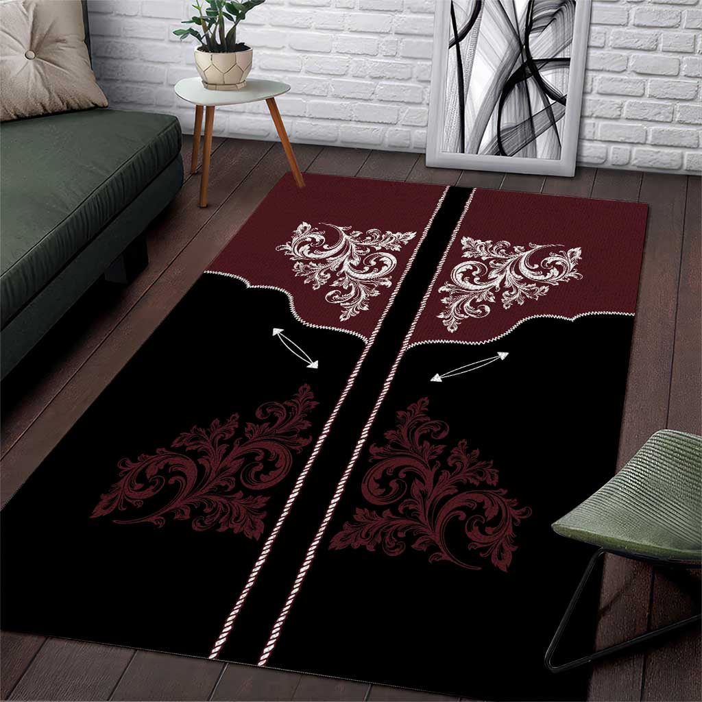 Vintage Western Cowboy Area Rug Black Version - Wonder Print Shop