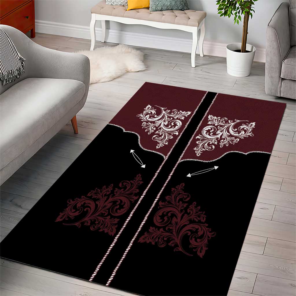 Vintage Western Cowboy Area Rug Black Version - Wonder Print Shop